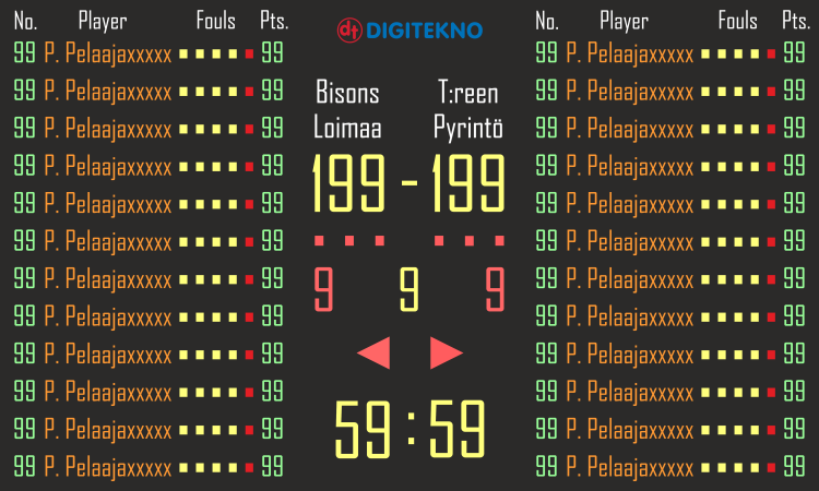 DT-SPORT VIDEO PRO floorball LED screen scoreboard