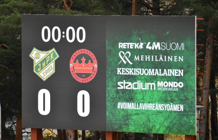 DT-SPORT VIDEO PRO LED-screen tulostaulu Harjun stadionilla Jyväskylässä