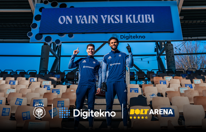 Digiteknon ja HJK yhteistyön tuloksena Bolt Arena sai uudet LED screen tulostaulut